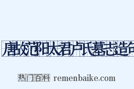 唐故范阳太君卢氏墓志造句是什么意思的图片